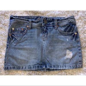 American Eagle Distressed Jean Skirt